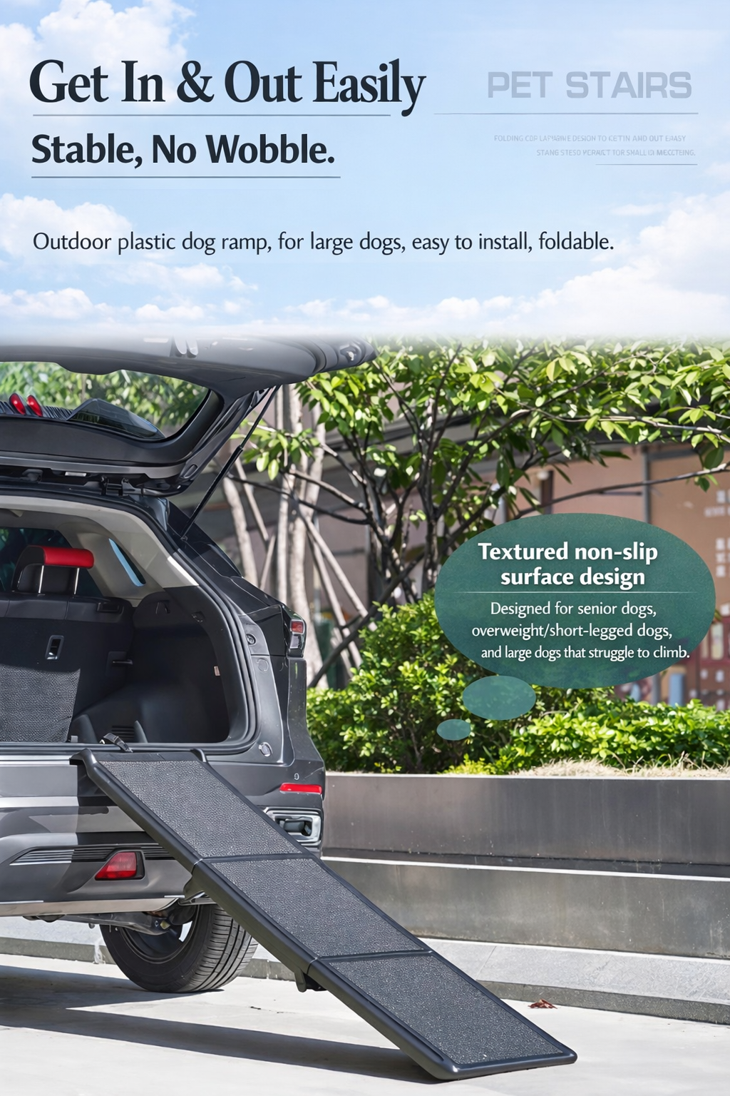 Help Your Best Friend Go Further—Safe, Stable, and Stress-Free.
The Ultimate Heavy-Duty Foldable Dog Ramp for Every Adventure