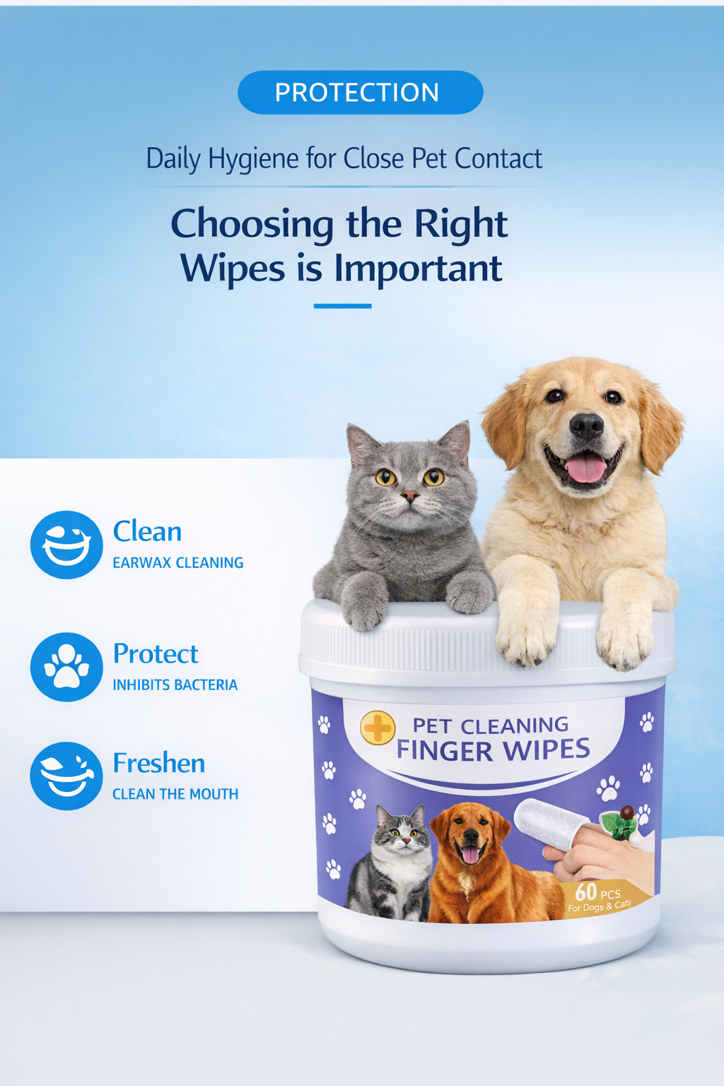 🐾 Keep Your Furry Friend Fresh & Healthy—From Ears to Teeth!
The Easiest, All-in-One Solution for Pet Hygiene.
Do you struggle with pet bad breath, stubborn earwax, or messy face stains? You’re not alone. Neglecting your pet’s hygiene can lead to pain