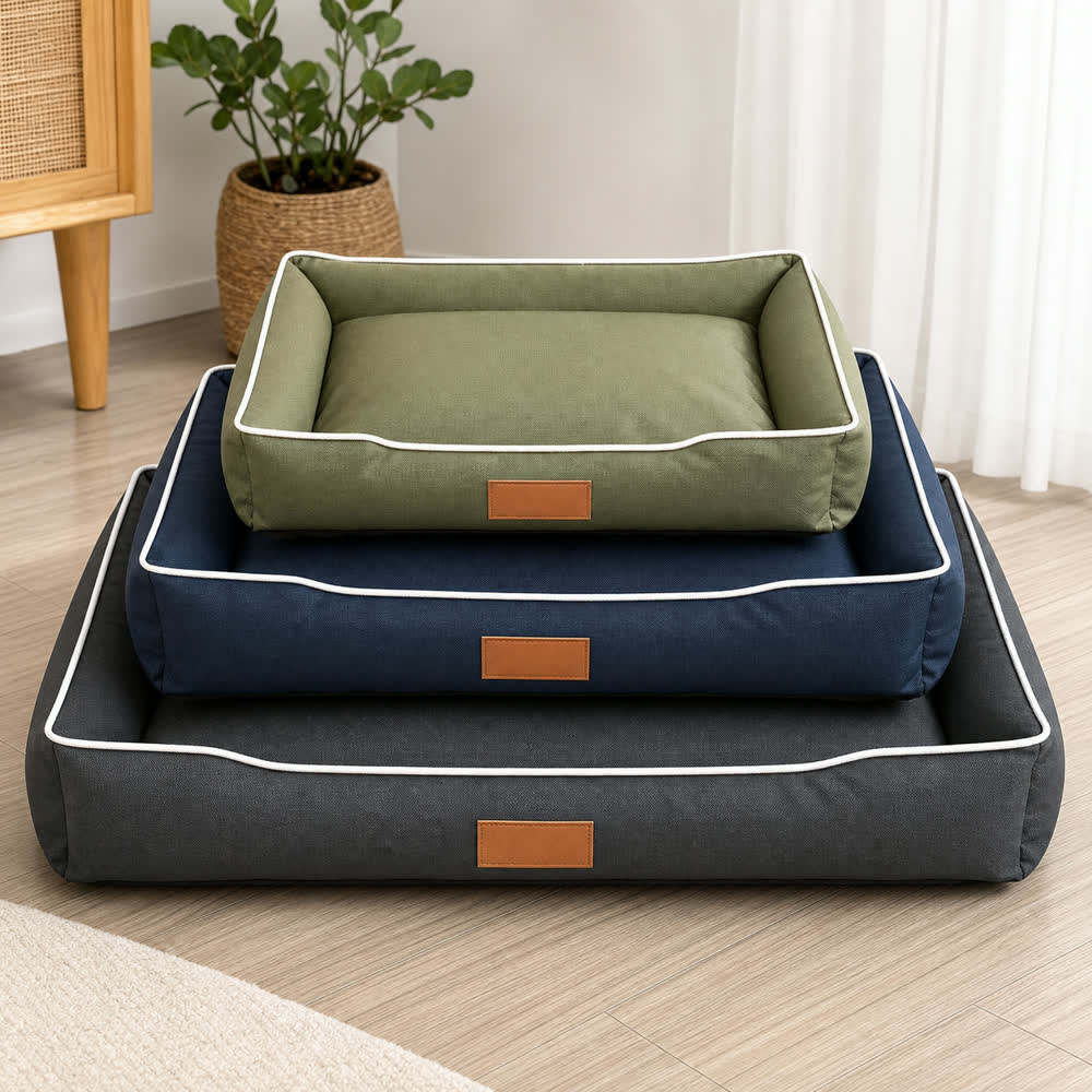 Durable 600D Oxford Cloth Dog Bed with Raised Sides