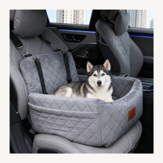 gray pet car seat bed for dogs and cats