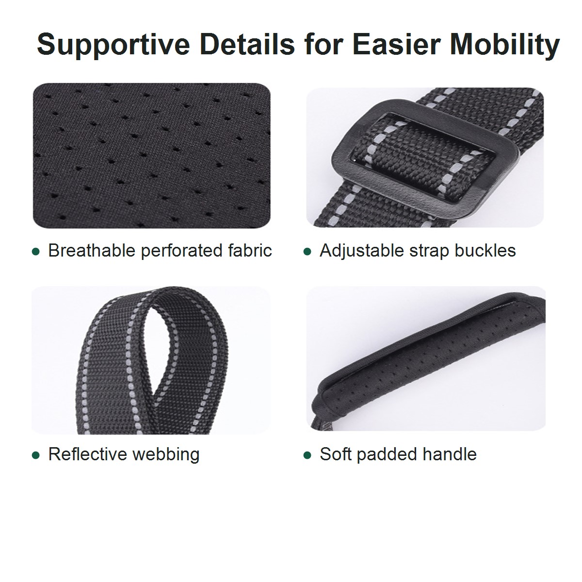 rear leg support harness features