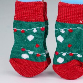 Green indoor dog traction socks