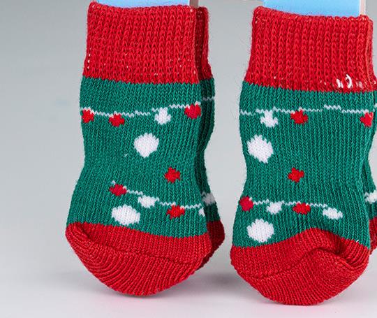 Green indoor dog traction socks
