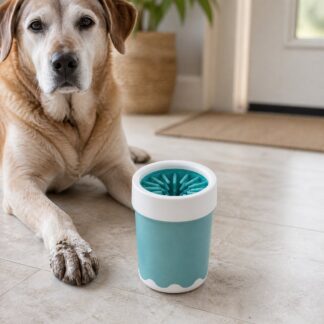 Soft silicone dog paw cleaner cup for muddy paws
