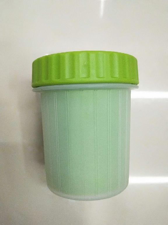 Dog paw cleaner cup side view
