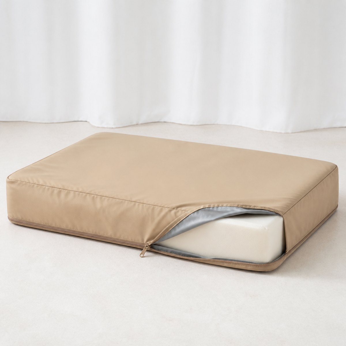 Waterproof washable dog bed liner with zippered protective cover